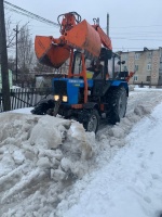 В Ртищево производится расчистка города от снега
